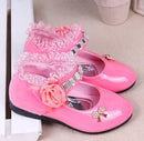 Kids Girls Cute Bowknot And Flower Design Leather Shoes childrensterritory