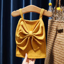 Little Girls Sleeveless Knitted Tanks Camisoles Bow Tops childrensterritory
