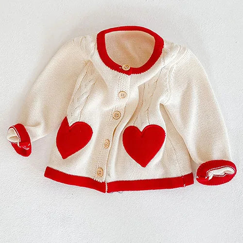 Baby Girls Long Sleeves Floral Embroidery Knitted Cardigans childrensterritory