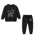 Cartoon Print Sweatshirts and Pants Tracksuit Set childrensterritory