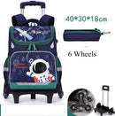 Space Theme Kids Boys School Rolling Backpacks childrensterritory