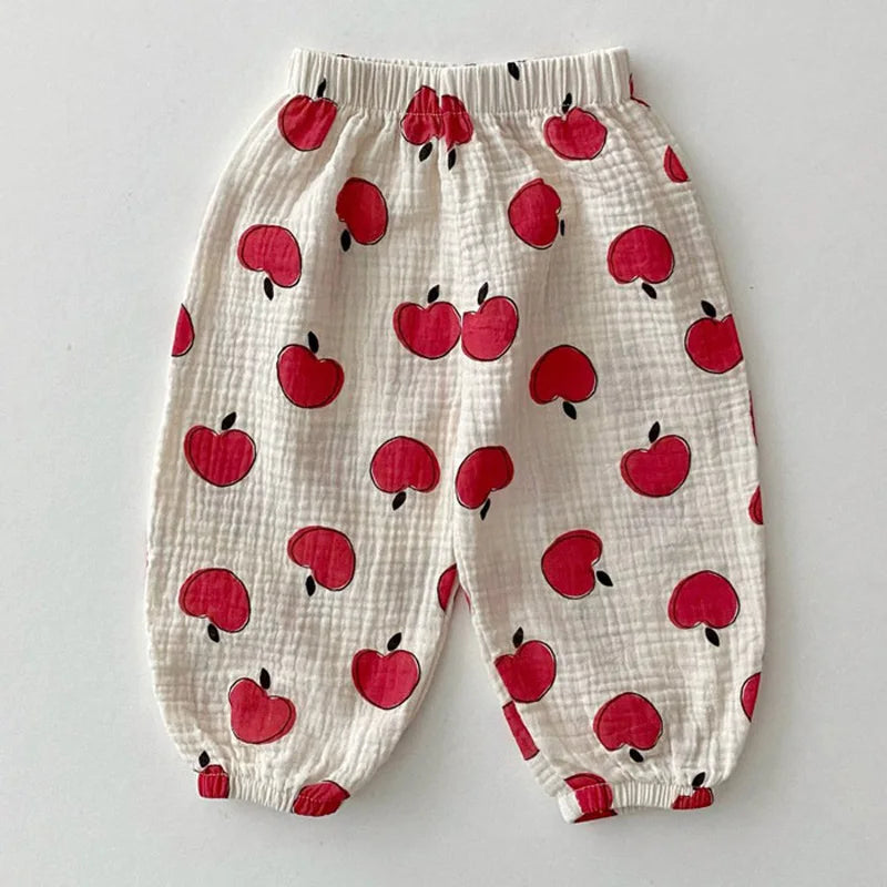 Cute Printed Baby Casual Summer Trousers for Girls childrensterritory