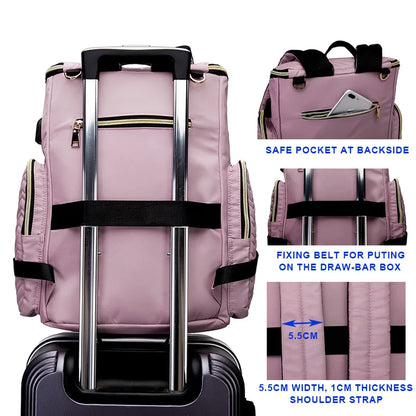 Waterproof Multifunctional Baby Diaper Bag with USB Charging