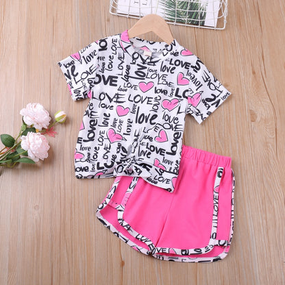 Kids Girls 2 Piece Trendy Summer Clothing Sets childrensterritory