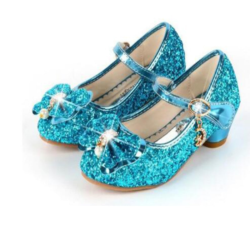 Butterfly Design Kids Girls Bowknot Glitter Party Shoes childrensterritory