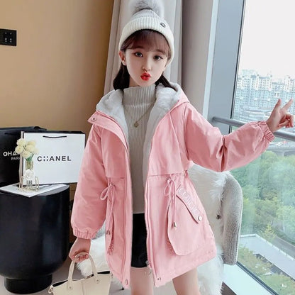 Kids Girls Thick Parka Hooded Down Jacket Windbreaker childrensterritory