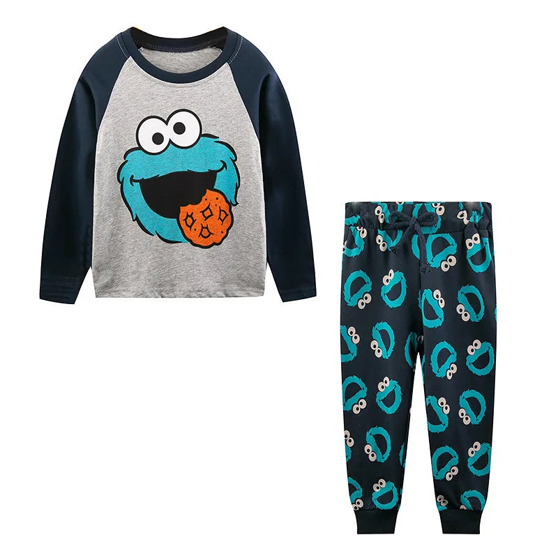 Children's Elmo Cartoon Print Clothes Sets for Boys, Girls