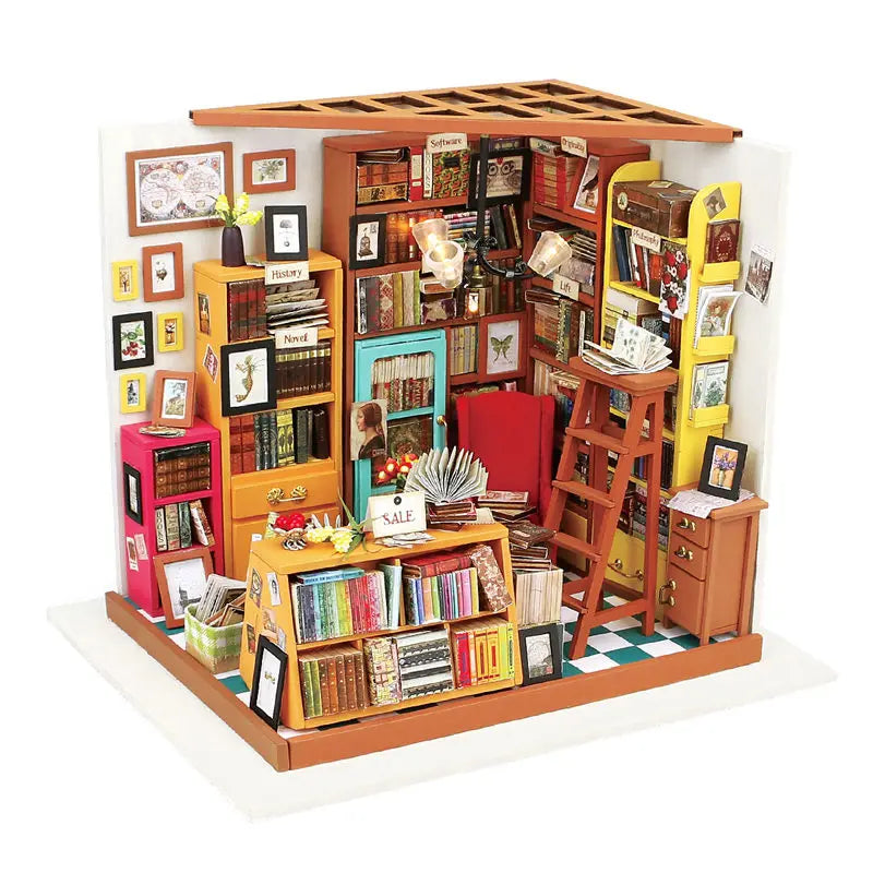 Miniature Wooden DIY House with Furniture Toys