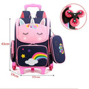 Kids Girls Unicorn Style School Trolley Backpack