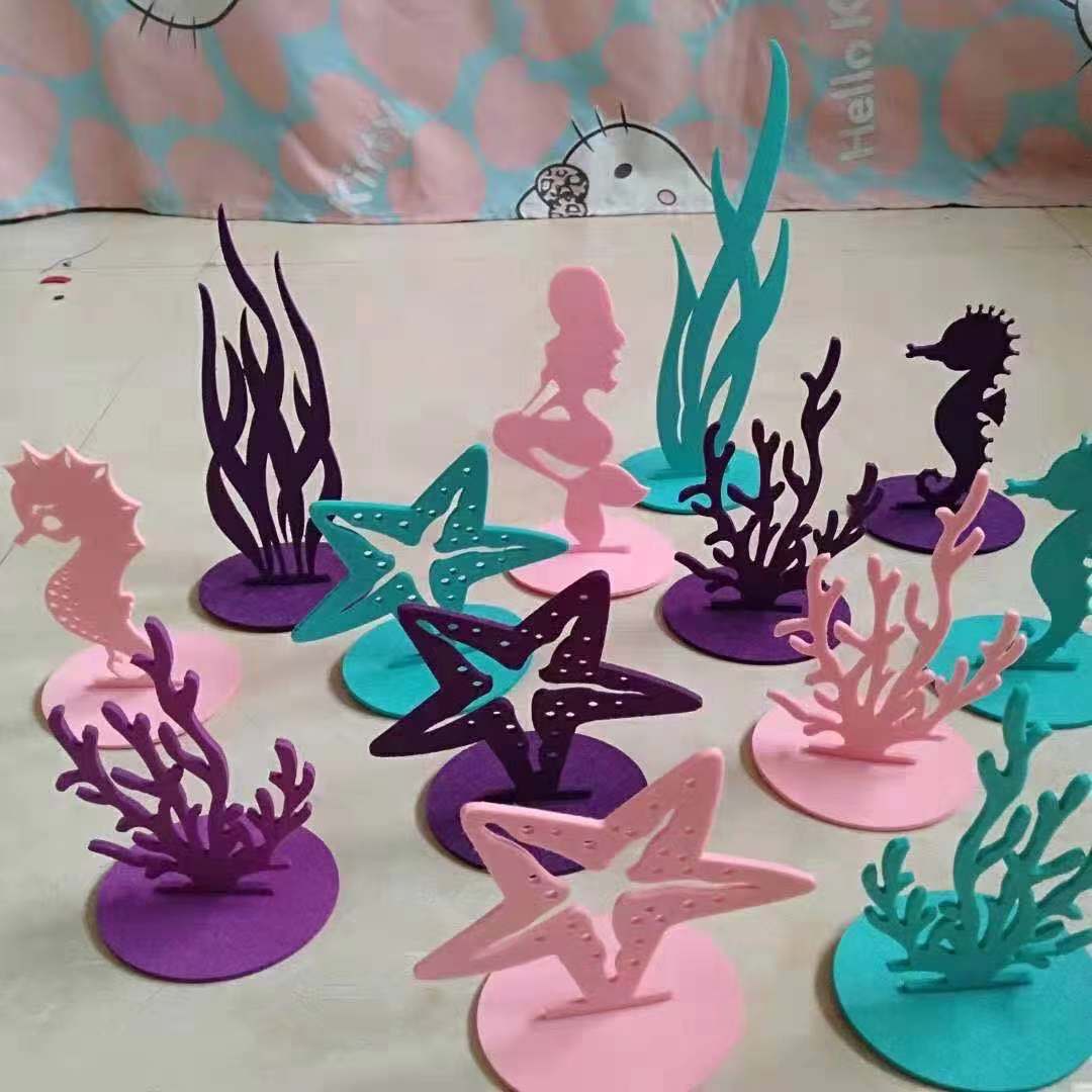 2pc Ocean Seagrass Coral Mermaid Tail Mermaid Party Seaweed Little Mermaid  Birthday 1st Party Decor Under the Sea Girl Baby