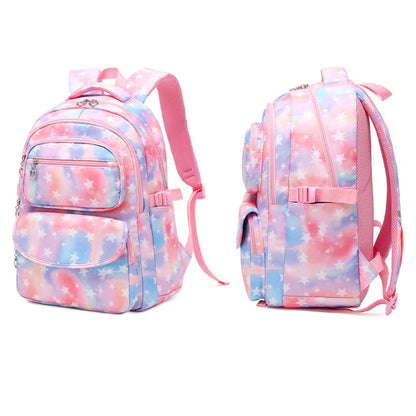 Kids Girls Stars Print School Backpack with Lunch Box and Pencil Case