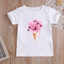 Stylish Cartoon Print Kids Girls Casual T-shirts childrensterritory
