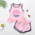 Kids Girls Letter Print Two Pieces Cartoon Beachwear childrensterritory
