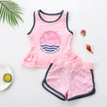 Kids Girls Letter Print Two Pieces Cartoon Beachwear childrensterritory