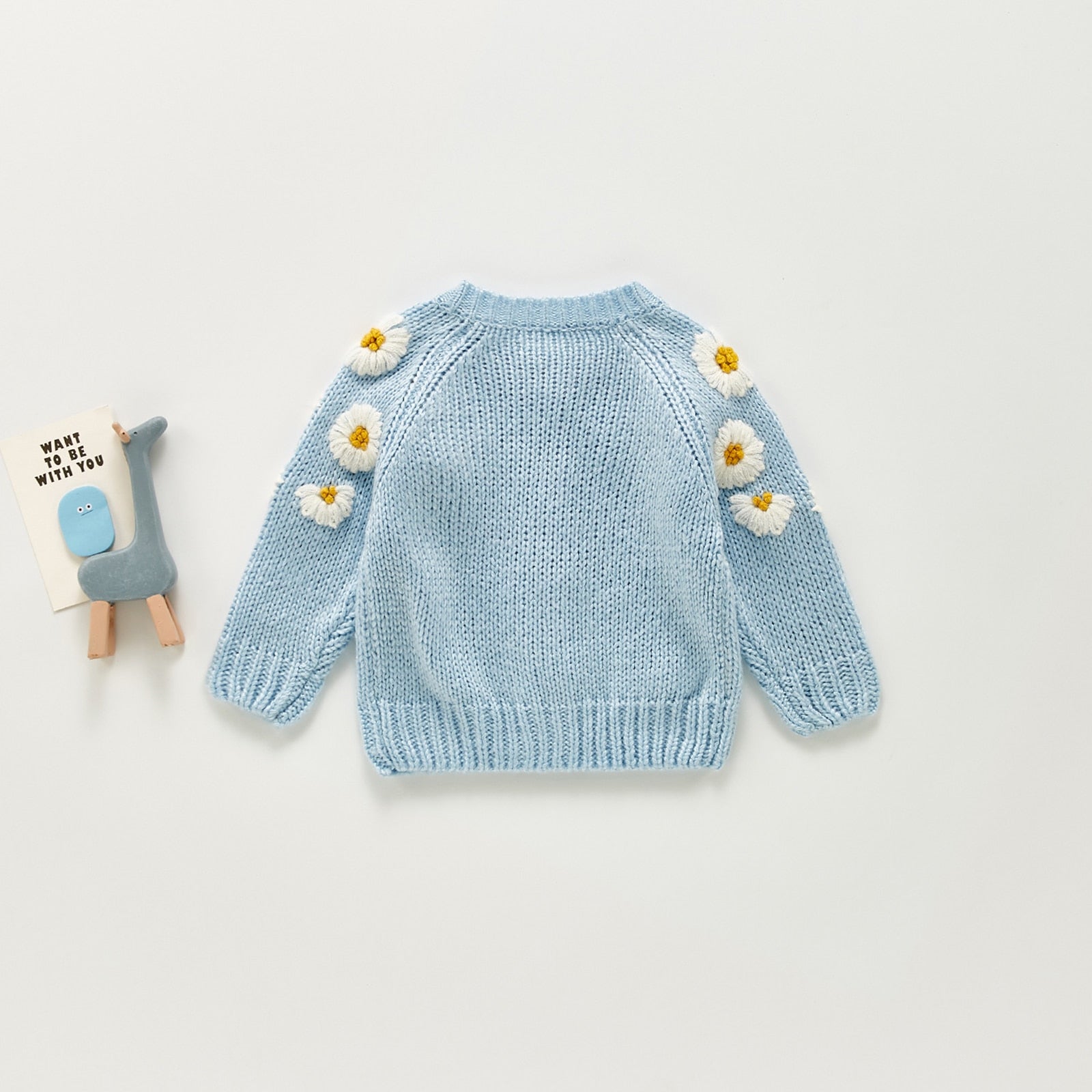 Baby O-Neck Floral Printed Knitting Sweaters, 2Colors childrensterritory