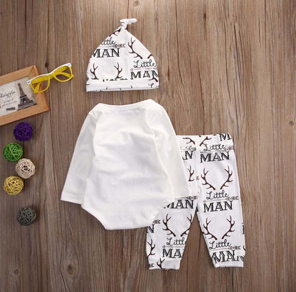 Newborn Baby Boy Letter Print 3 Piece Clothes Set childrensterritory