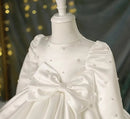 Pearl-Decorated Tutu White Flower Girls Dress For Party childrensterritory