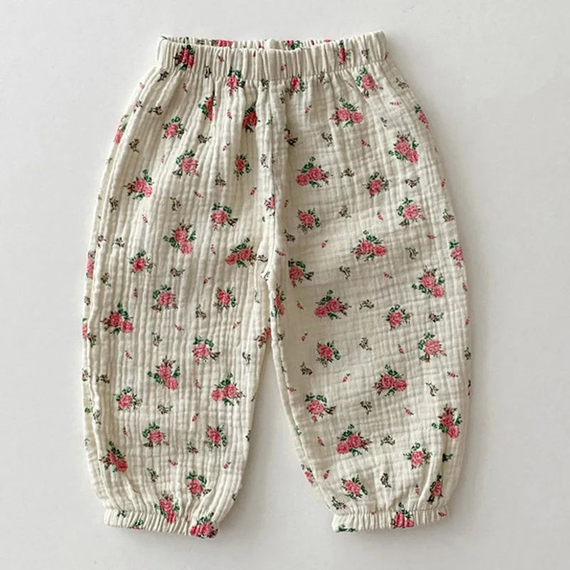 Cute Printed Baby Casual Summer Trousers for Girls childrensterritory