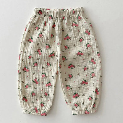 Cute Printed Baby Casual Summer Trousers for Girls childrensterritory