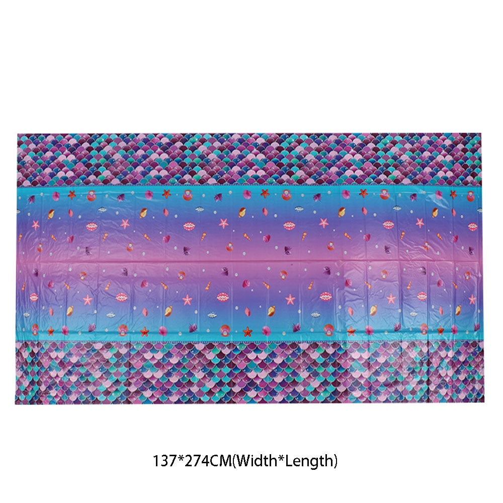 Under The Sea Mermaid Theme Waterproof Tablecloth childrensterritory