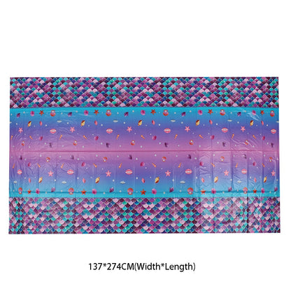 Under The Sea Mermaid Theme Waterproof Tablecloth childrensterritory
