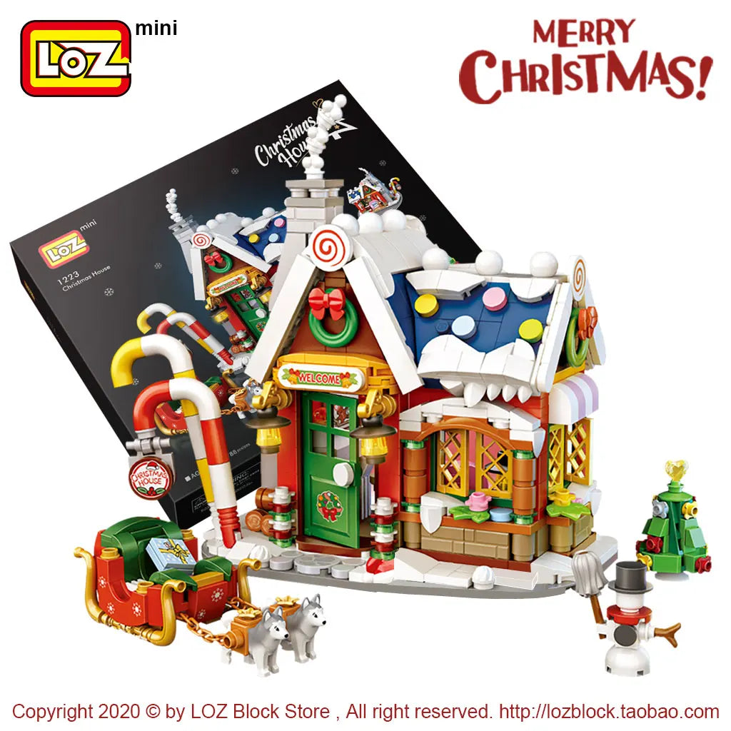 Mini Christmas House Building Blocks Toys Gift for Kids