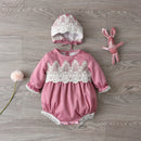 Newborn Lace Rompers With Hats for Summer childrensterritory