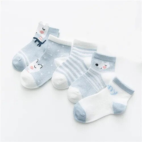 Cartoon Animal Design 5 Pairs/Lot 0-2Yrs Baby Socks childrensterritory