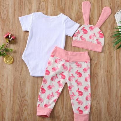Bunny Print 3PCS Summer Outfits Set For Baby childrensterritory