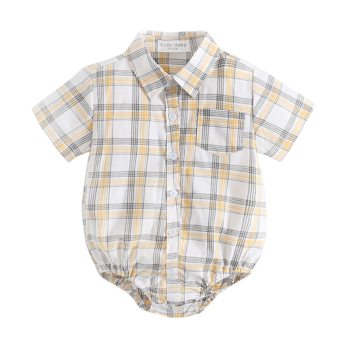 Plaid Cotton Baby Boys Short Sleeve Summer Bodysuit childrensterritory