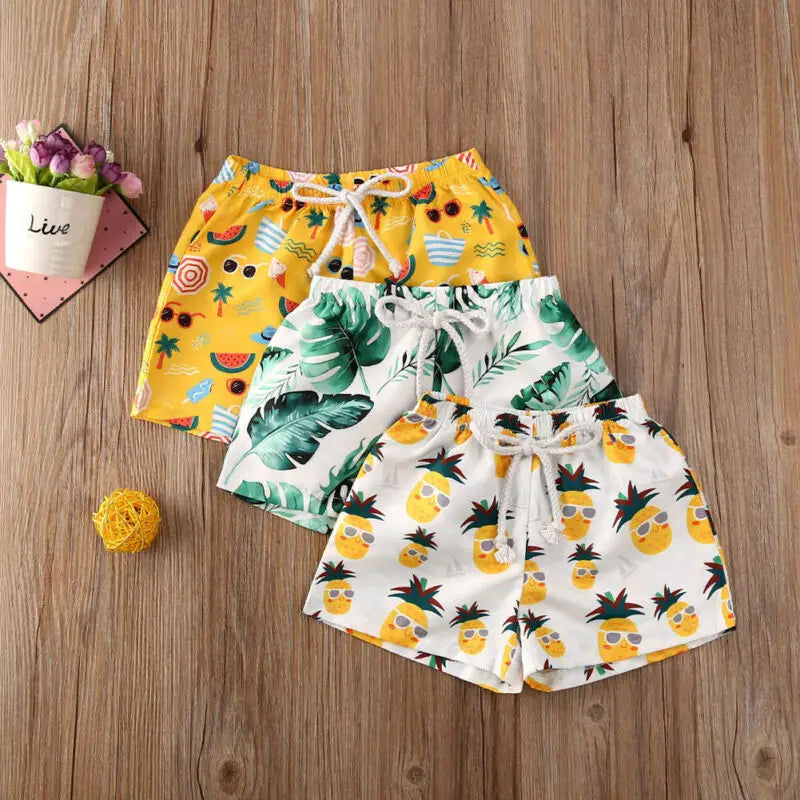 Toddler Boys Cartoon Printed Beach Swimwear Shorts