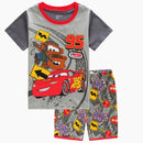 Kids Boys Girls Short Sleeved Racing Car Print Sleepwear childrensterritory