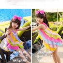 Korean-Style Kids Girls Sling Rainbow Beach Dress childrensterritory