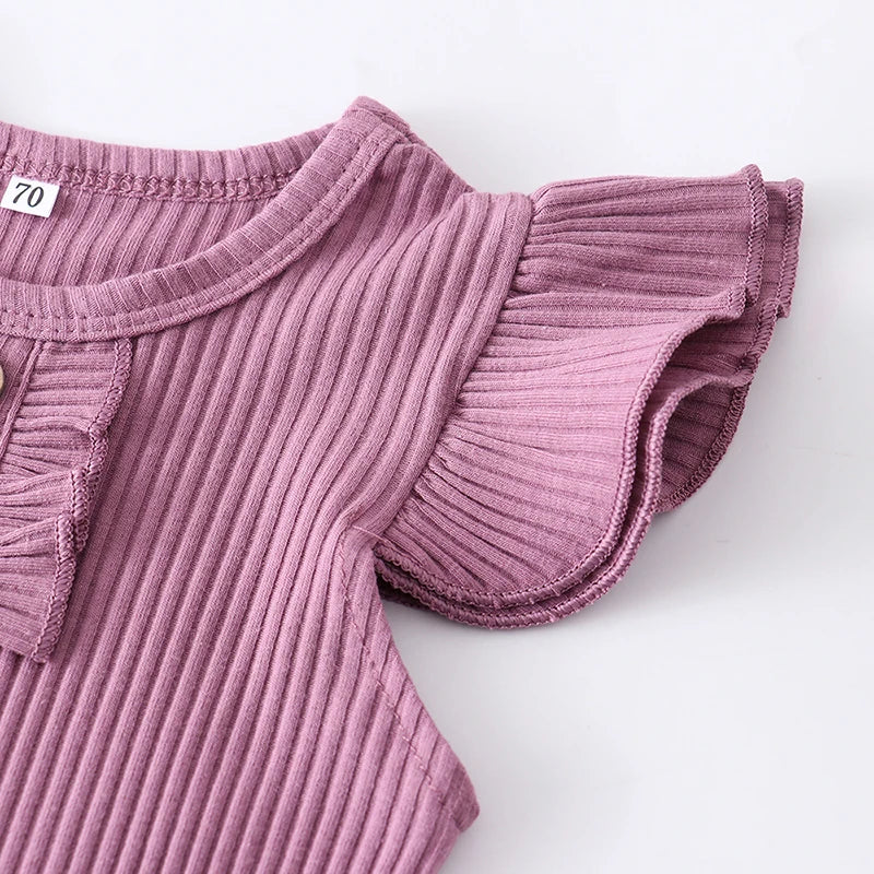 Baby Girl 3Pcs Floral Outfit Set for Summer