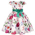 Flower Print Kids Girls Elegant Birthday Party Dresses childrensterritory