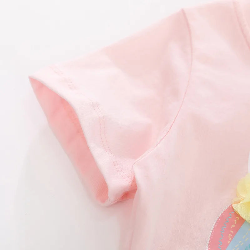 Kids Girls Lovely Unicorn Design Casual Tops