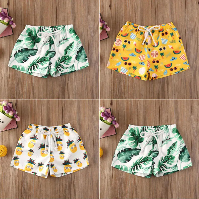 Toddler Boys Cartoon Printed Beach Swimwear Shorts