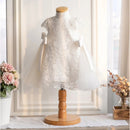 Kids Girl Lace Embroidery and Bow Design Formal Dress childrensterritory