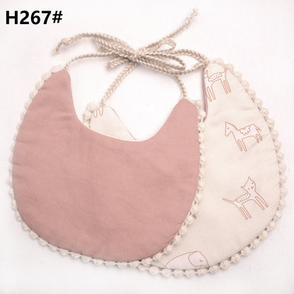 Baby Tassel Double-deck Bib | Cotton Linen Burp Cloths childrensterritory