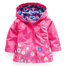 Long Sleeve Flower Print Waterproof Kids Hoodie Windcoat childrensterritory