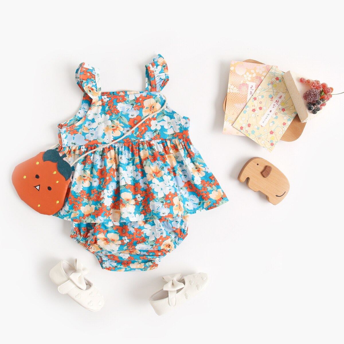 Baby Girls Floral Sleeveless Tops + Shorts Clothing Set childrensterritory