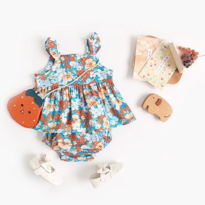 Baby Girls Floral Sleeveless Tops + Shorts Clothing Set childrensterritory