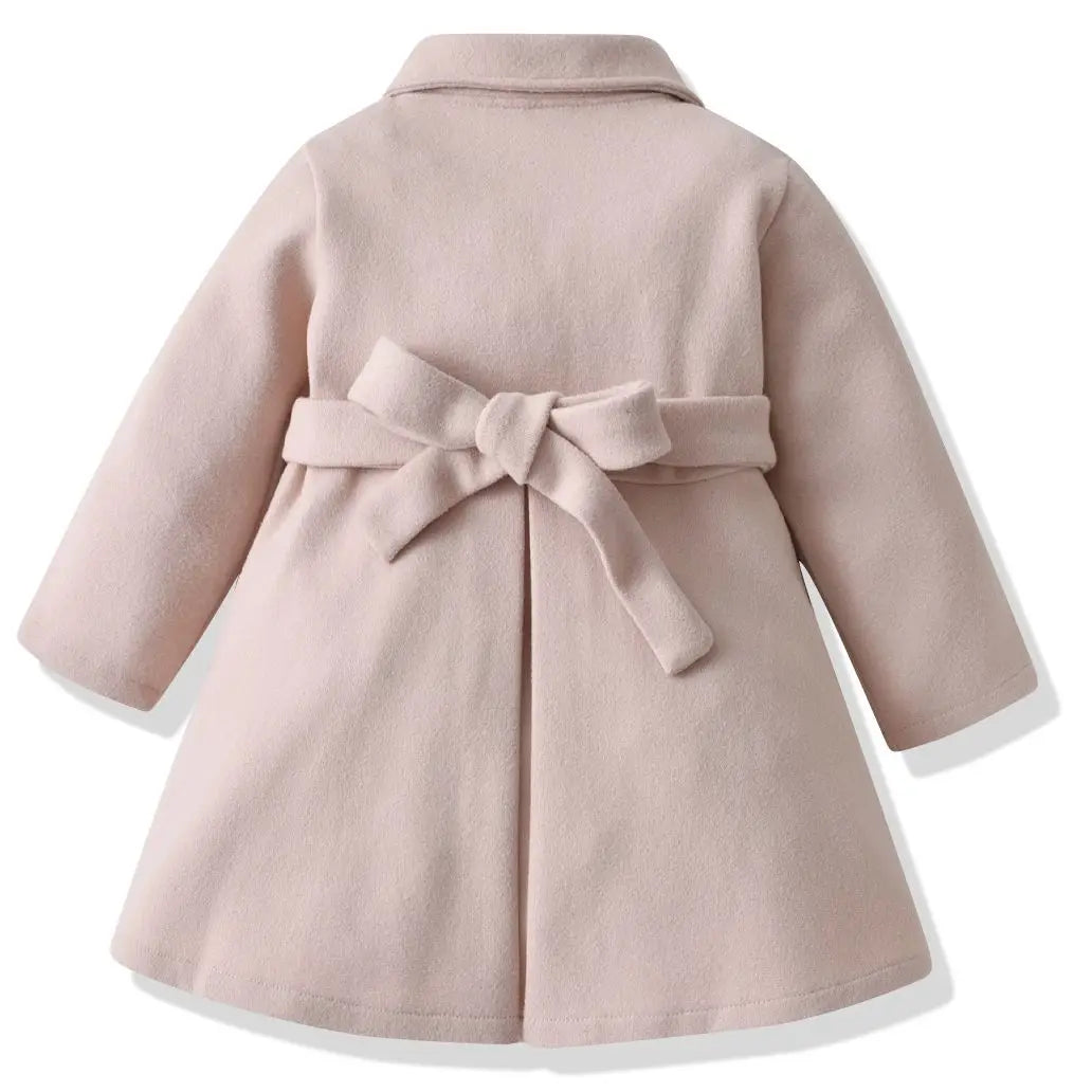 Baby Girls Woolen Jacket Mid-length Coat Outerwear childrensterritory