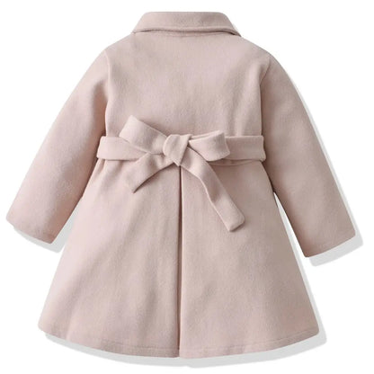 Baby Girls Woolen Jacket Mid-length Coat Outerwear childrensterritory