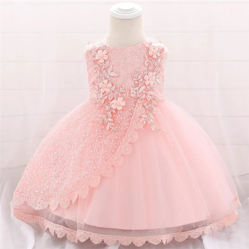 Baby Girl Lace Embroidered Formal Occasion Gowns