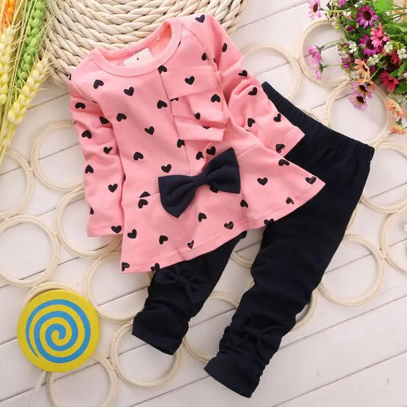 Baby Girls’ Winter Clothing Set with Bow Design childrensterritory