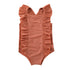 Kids Girl Solid and Printed Ruffle Sleeveless Swimwear childrensterritory