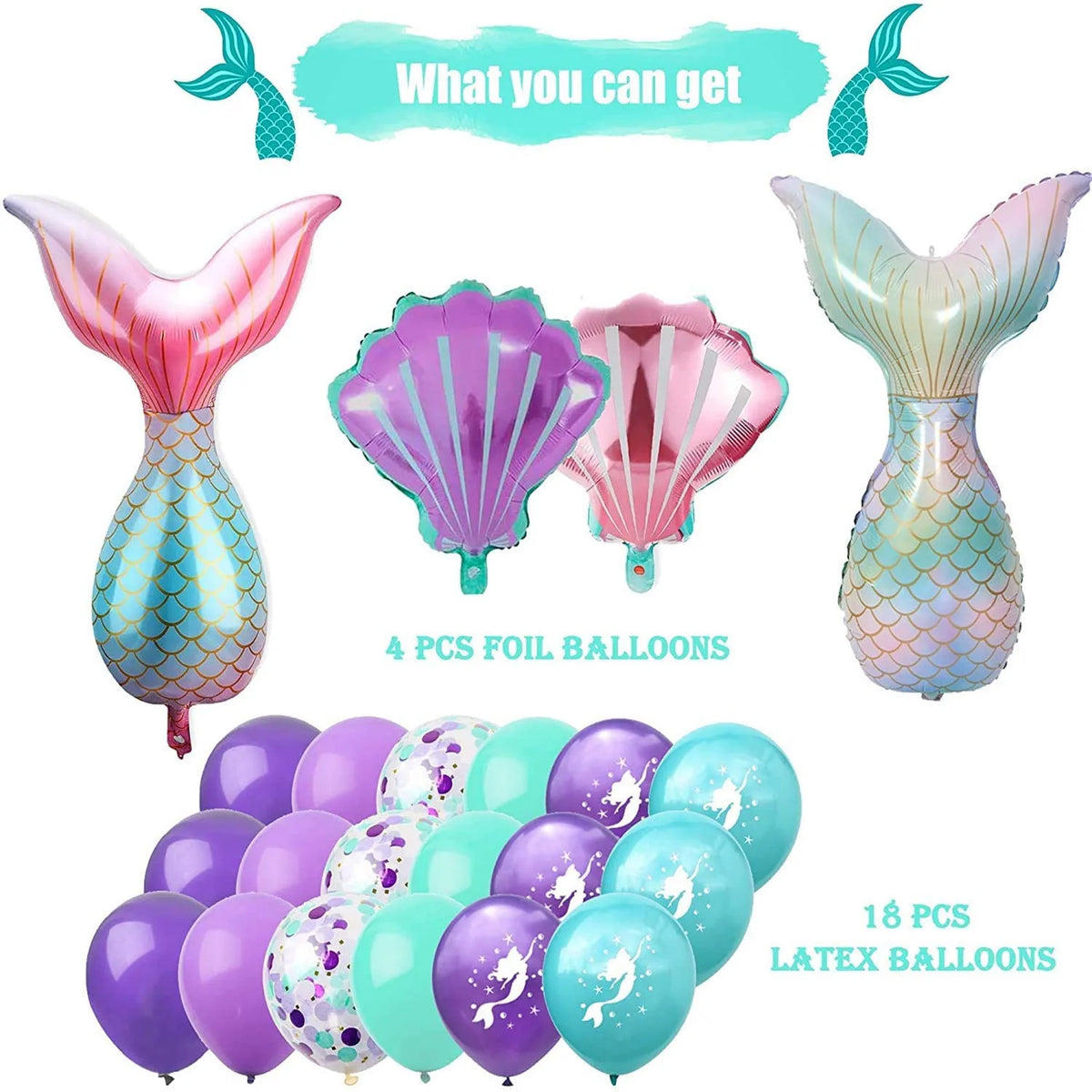 Mermaid-themed Kids Birthday Party Decorations and Tableware Set