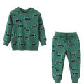 Kids Boys Cartoon Dinosaur Design Long Sleeve Tracksuit Sets childrensterritory