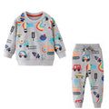 Kids Boys Cartoon Dinosaur Design Long Sleeve Tracksuit Sets childrensterritory
